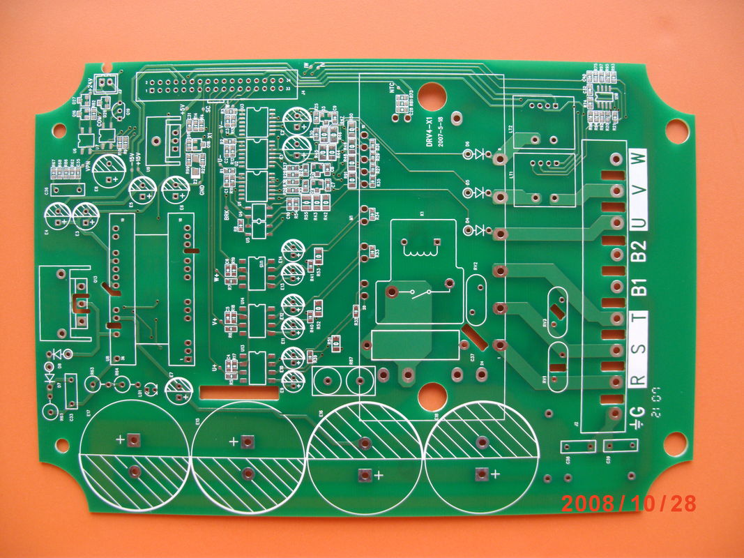 2Σελιές διπλής όψης PCB σε πράσινη συγκόλληση Αντίσταση χρώματος Αντιφλεγόμενο