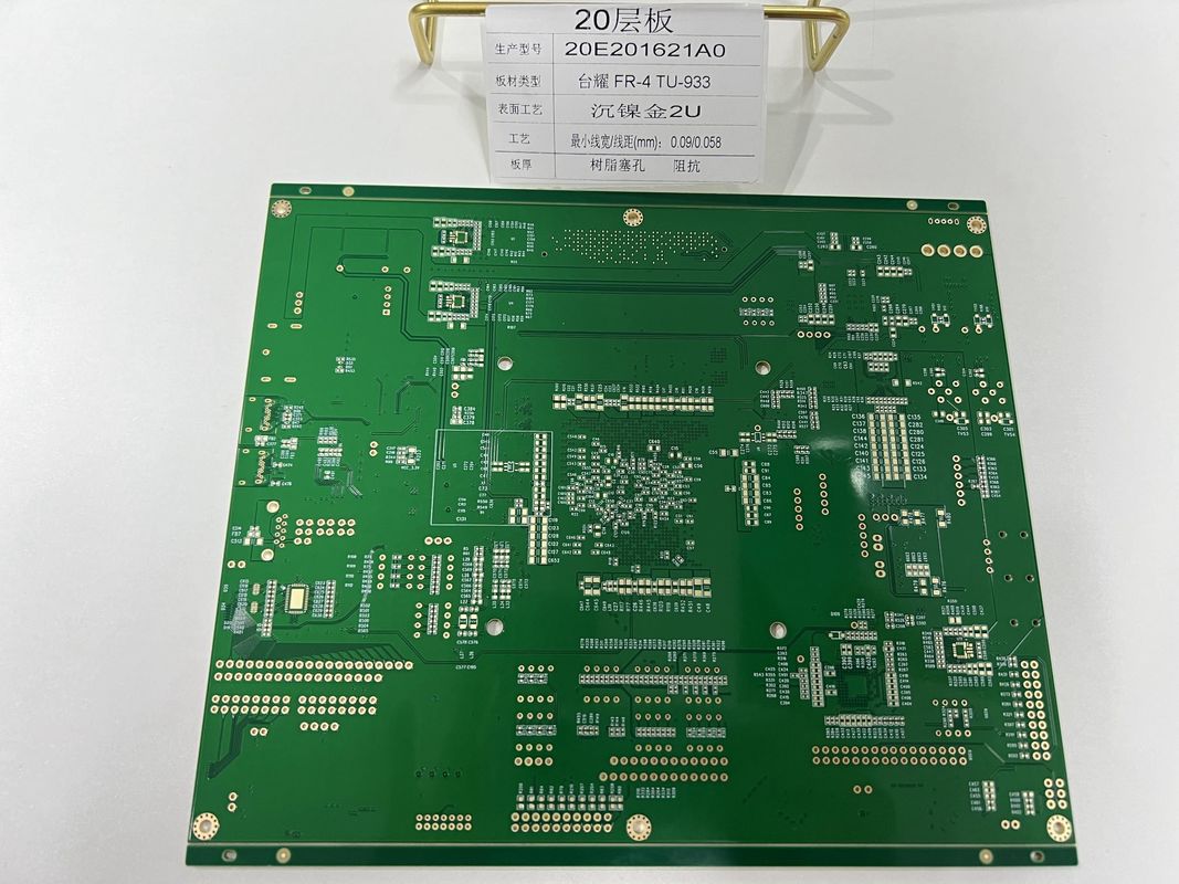 6-32 στρώμα HDI PCB Κατασκευή με 0,25 mm BGA και μισή τρύπα για το πρίζο λαμπτήρα 20 στρώματα Tuc TU-933 PCB υψηλής ταχύτητας