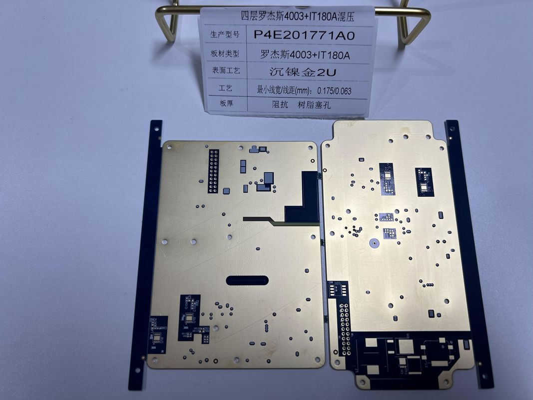 Ρότζερς RO4003+IT180 μείγμα Ρότζερς PCB Board 0,5-6oz Χαλκό Βύθιση Χρυσό Τελείο