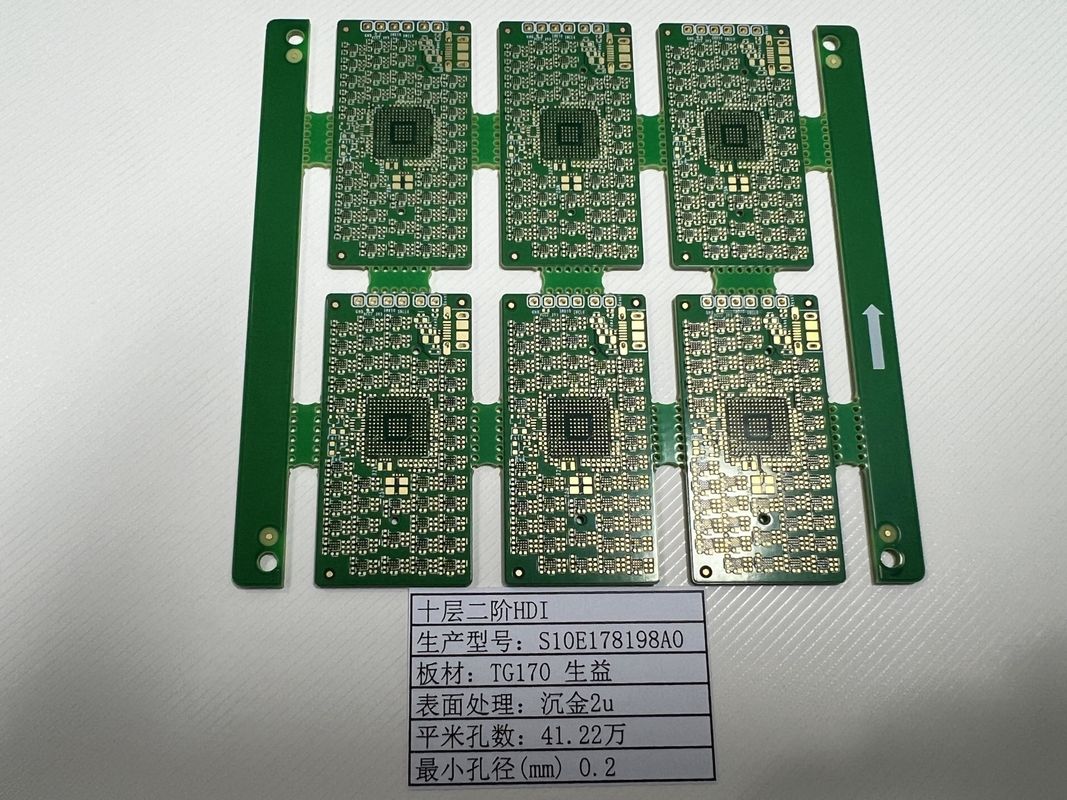 OEM HDI πλακέτα κυκλωμάτων 10 στρώμα 2+N+2 X Ray δοκιμασμένο Ultra Thin 0.2mm-6.00mm