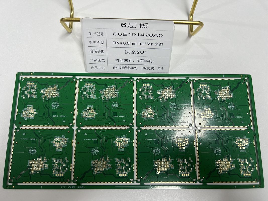 Ανθεκτικό HDI PCB Board 6-32 στρώμα HDI Τέσσερις πλευρές μισές τρύπες Μέγεθος τρύπας λέιζερ 0,075Mm