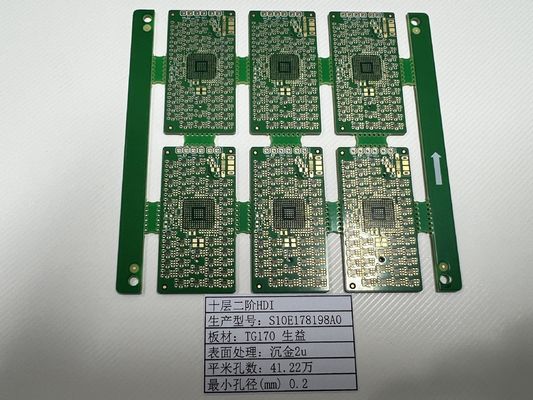 OEM HDI πλακέτα κυκλωμάτων 10 στρώμα 2+N+2 X Ray δοκιμασμένο Ultra Thin 0.2mm-6.00mm